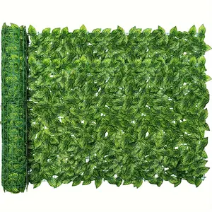 Faux Leaf Privacy Fence Screen Expandable Artificial Greenery Roll Fake Hedge Wall Patio Faux Ivy Privacy Fence Screen For Patio Porch Deck Balcony Yard Indoor Outdoor