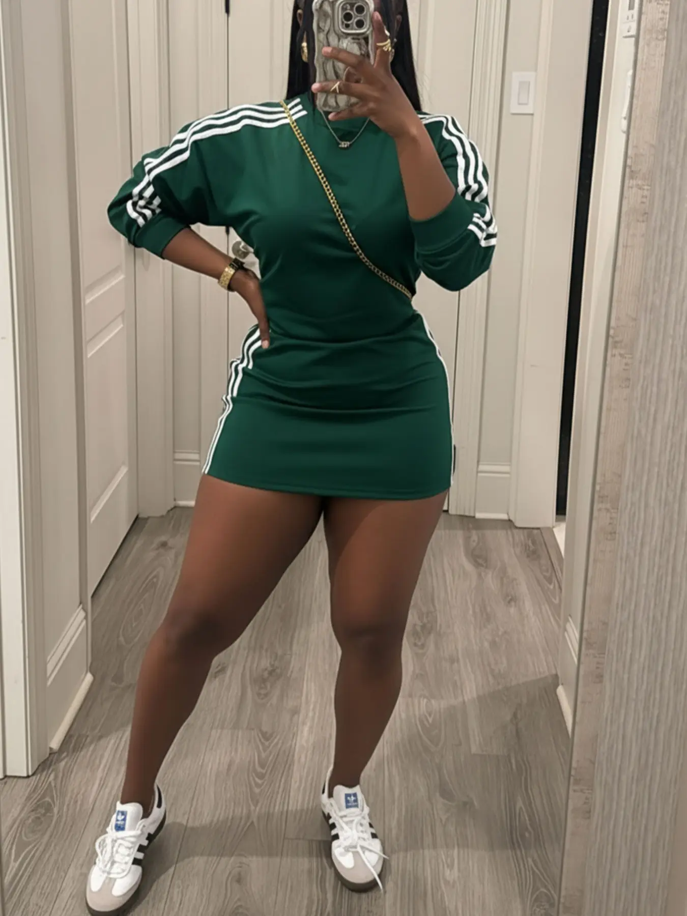Women's Sporty Fitted Short Dress Set, Long Sleeve Slim Fit Casual Two-Piece, Trendy Comfortable Clothing for Everyday Wear - TikTok Shop Women's Sporty Fitted Short Dress Set, Long Sleeve Slim Fit Casual Two-Piece, Trendy Comfortable Clothing for Everyday Wear - TikTok Shop