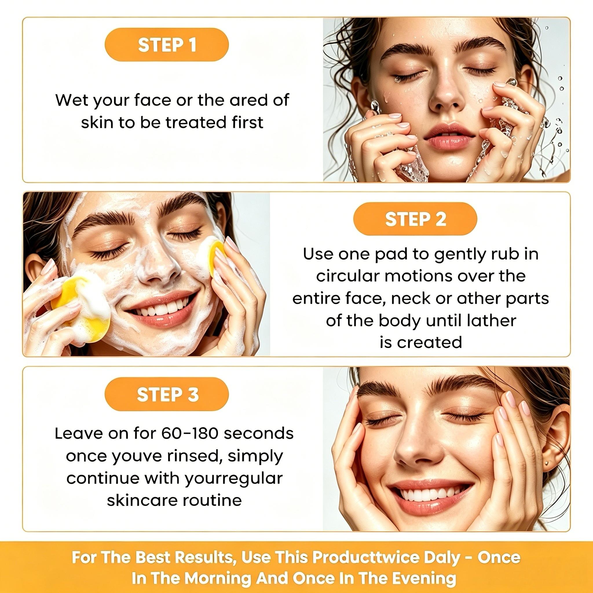 Kojic Acid Turmeric Cleansing Pads Exfoliate for Acne and Dark Spots