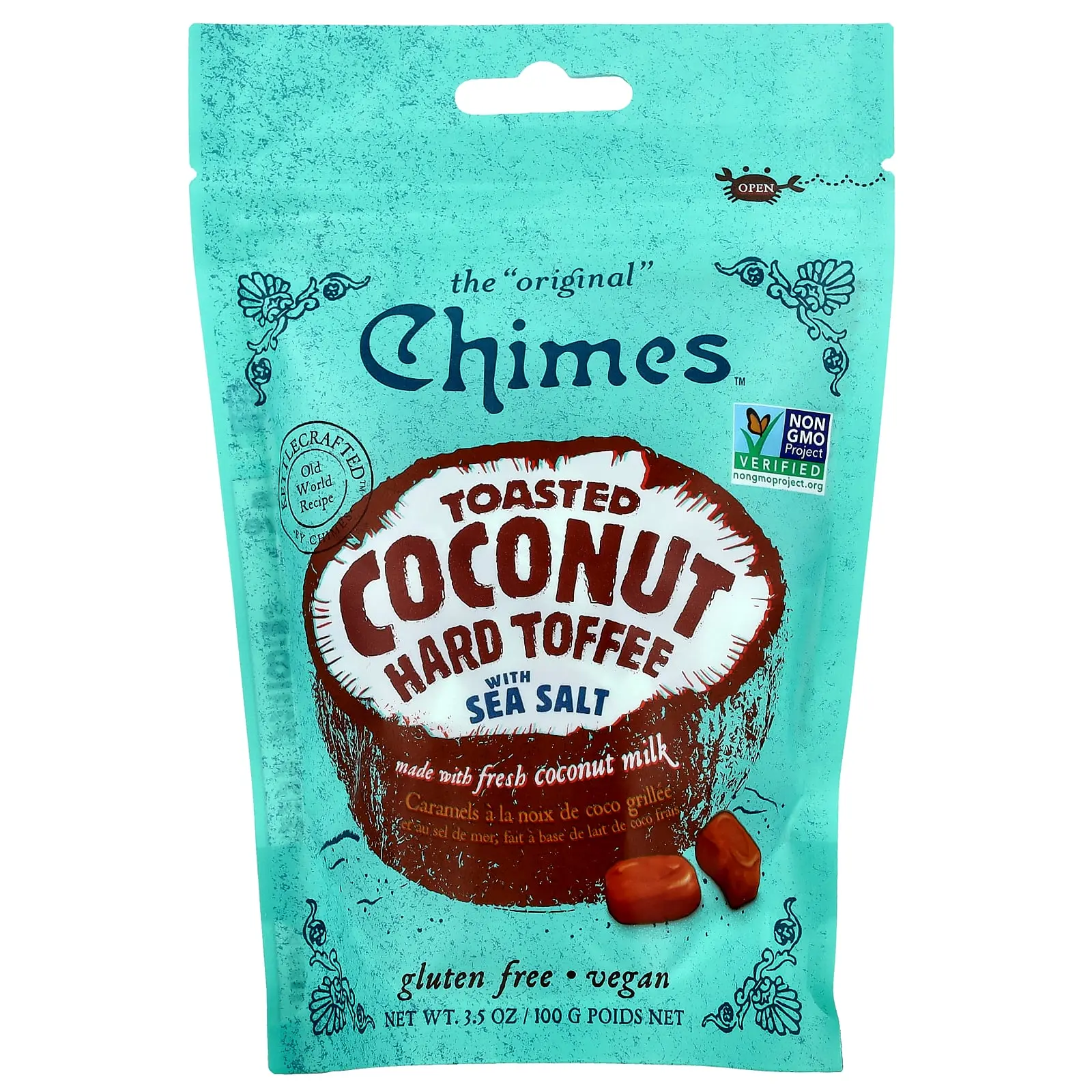Chimes Toasted Coconut Hard Toffee with Sea Salt, 3.5 oz (100 g) Chimes Toasted Coconut Hard Toffee with Sea Salt, 3.5 oz (100 g)
