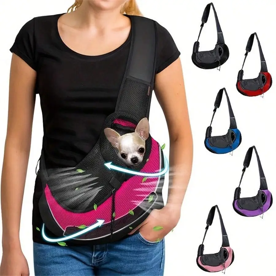 Breathable Dog Sling Carrier, Portable Travel Pet Sling Shoulder Bag Carrier, Dog Bag for Travel, Suitable for Small To Medium Pets, Puppy Bag, Animal