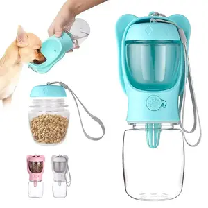Portable Dog Cat Water Bottle with Food Storage Container, Suitable for Pet Feeding Outdoor Travel, Pet Supplies