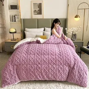 Yhfyhf Thickened Milk Velvet Winter Quilt, Machine Washable Quilted, Multi-Functional Home Decor, Various Colors and Sizes, Ideal for All Seasons, Perfect Gift
