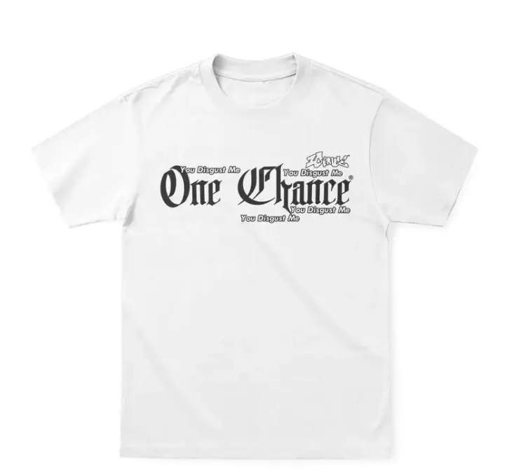 One Chance Gothic Letter T-Shirt Opium Aesthetic Graphic Tee Rap Merch Shirt Top Womenswear Tshirt