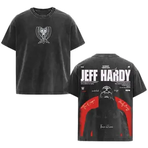 Jeff Hardy Enigma Vintage Wrestling Tee – WWE TNA ECW Graphic Shirt – Charismatic Enigma Retro Washed Black Tee – Wrestling Streetwear Gift for Fans wash t-shirt oversized unisex classic cotton top Fabric Menswear casual shirt wwe fan 31K