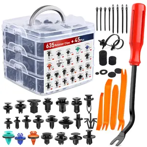 Nilight 680Pcs Car Push Retainer Clips & Auto Fasteners Assortment -22 Most Popular Sizes Nylon Bumper Fender Rivets with 10 Cable Ties and Fasteners Remover for Toyota GM Ford Honda Chevy Vehicle Replacement Automotive  dealsforyoudays Truck Body Screw,