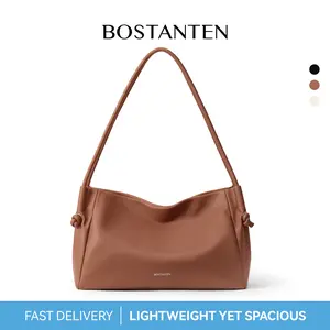 BOSTANTEN Women's Pebbled Vegan Leather Shoulder Bag - Purses for Travel, Work - Soft Hobo Handbags for Women