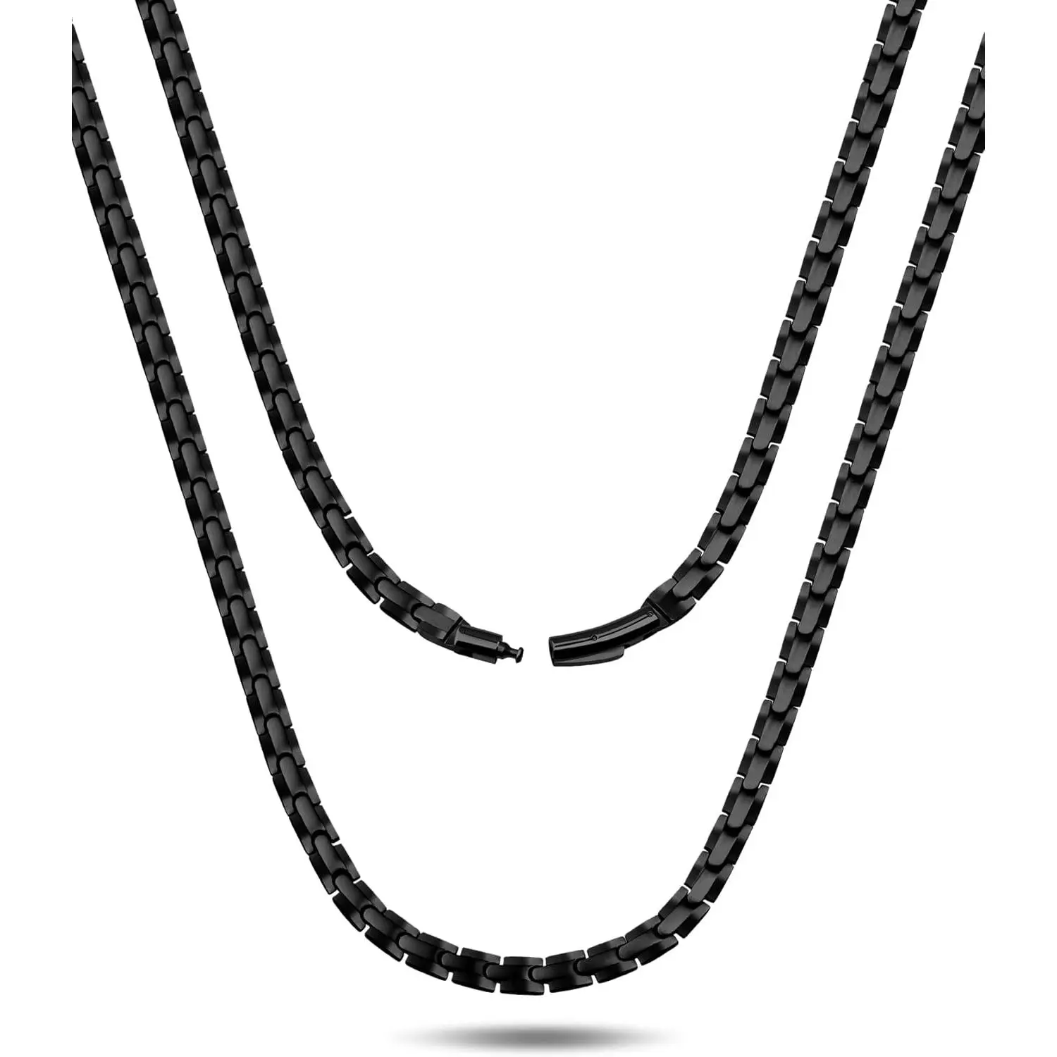 Jecanori Stainless Steel Magnetic Fastener Necklace - Customizable Multifunctional Women's Necklace with Ultra-Strength Neodymium Magnets, Adjustable Black Jewelry Gift with Sizing Tool, Necklaces For Women, Stainless Steel Necklaces