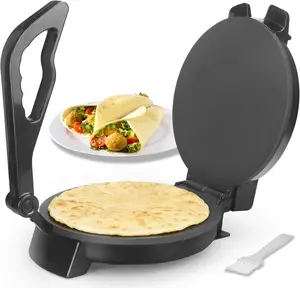 Electric Roti Maker Tortilla Press Chapati Maker Machine Non Stick Flatbread Maker with Detachable Handle for Roti Tortilla Burrito