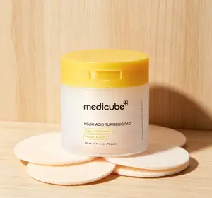 Official Medicube Kojic Acid Turmeric Toner Pads 70 Sheets Glycolic Acid Niacinamide Calming Exfoliating Pads Post Spot Care Brightening Korean Skin Care