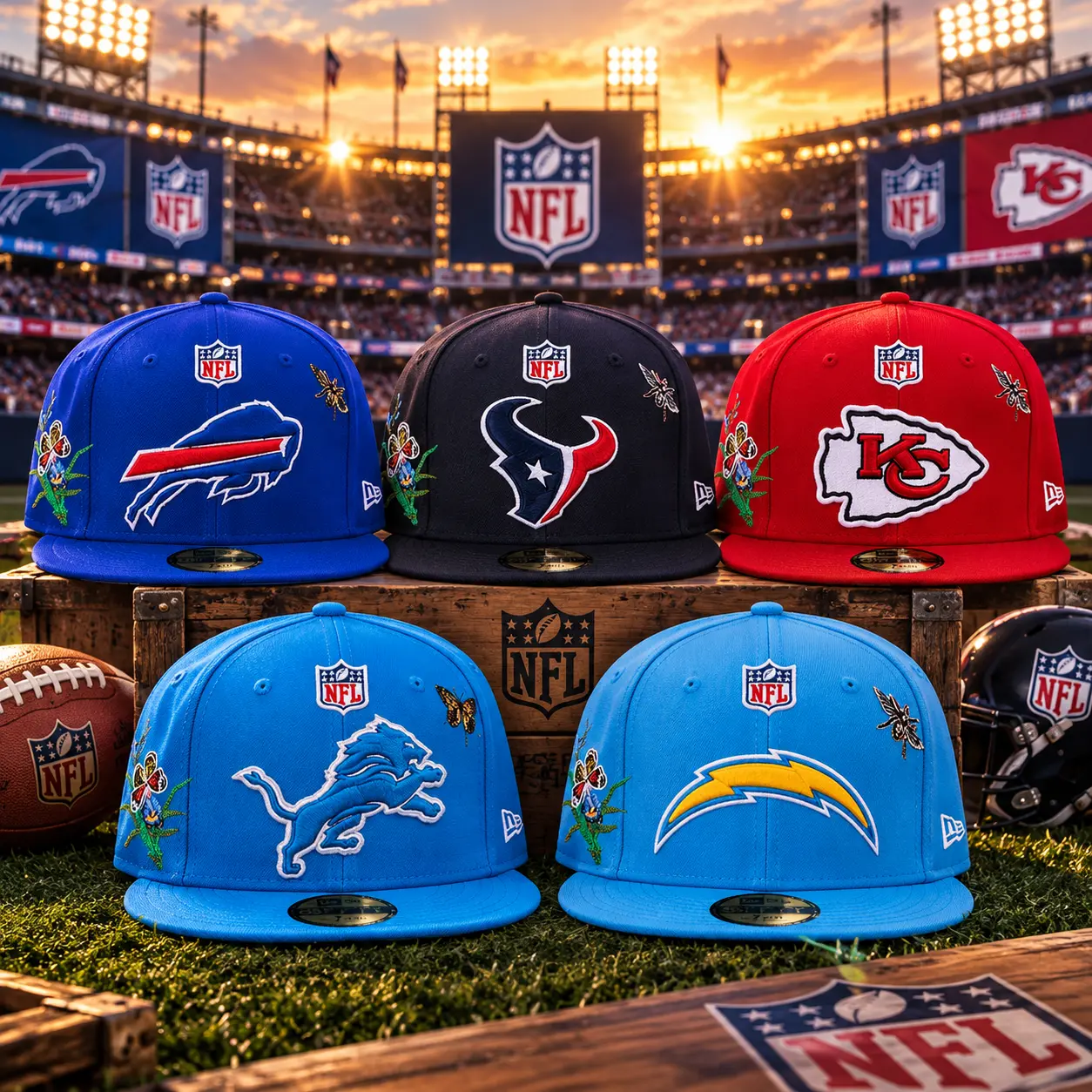 New Era NFL 9FIFTY Snapback Adjustable Flat Brim Football Hat Kansas City Chiefs KC Seattle Seahawks Cleveland Browns Cincinnati Bengals Miami Dolphins Embroidered Logo Streetwear Hip Hop