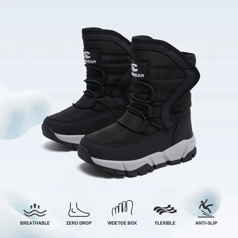 HOBIBEAR Unisex Thick Winter Snow Boots, Waterproof Faux Fur-Lined Ankle Booties for Outdoor Hiking with Anti-Slip Soles