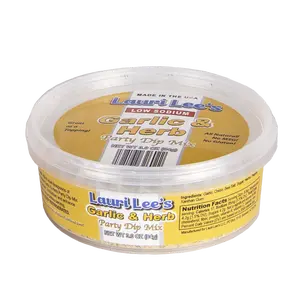 Lauri Lee's Low Sodium Garlic & Herb Party Dip Mix 3 oz. Tub - Perfect for Dipping Chips, Veggies, or As A Spread or Topping - Made in USA