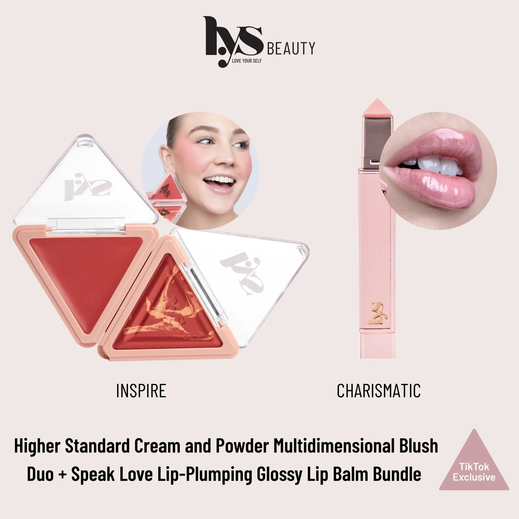 Lip-Plumping Glossy Lip Balm + Cream and Powder Blush Duo Lip-Plumping Glossy Lip Balm + Cream and Powder Blush Duo
