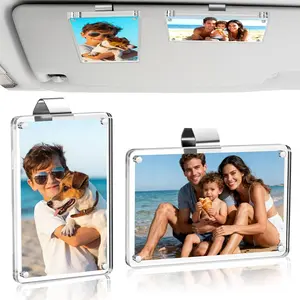 2 Pack  Picture Holder and Visor Photo Clip, Clear    Photo Holder, Horizontal & Vertical Photo  Sun Visor Picture Frame, Auto Accessories, Family, Couple, Pet Photos