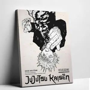 Jujutsu Kaisen Canvas Wall Art Black and White Manga Anime Poster Gojo Satoru Canvas Painting for Otaku Room Decor