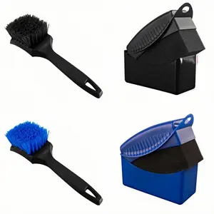 2PC Car Tire Cleaner Kit For Tire Cleaning Brush And Shine Applicator Pads Reusable Professional Car Detailing Tire Brush Shine Set, Car Wheel Brush, Car Detailing Brushes