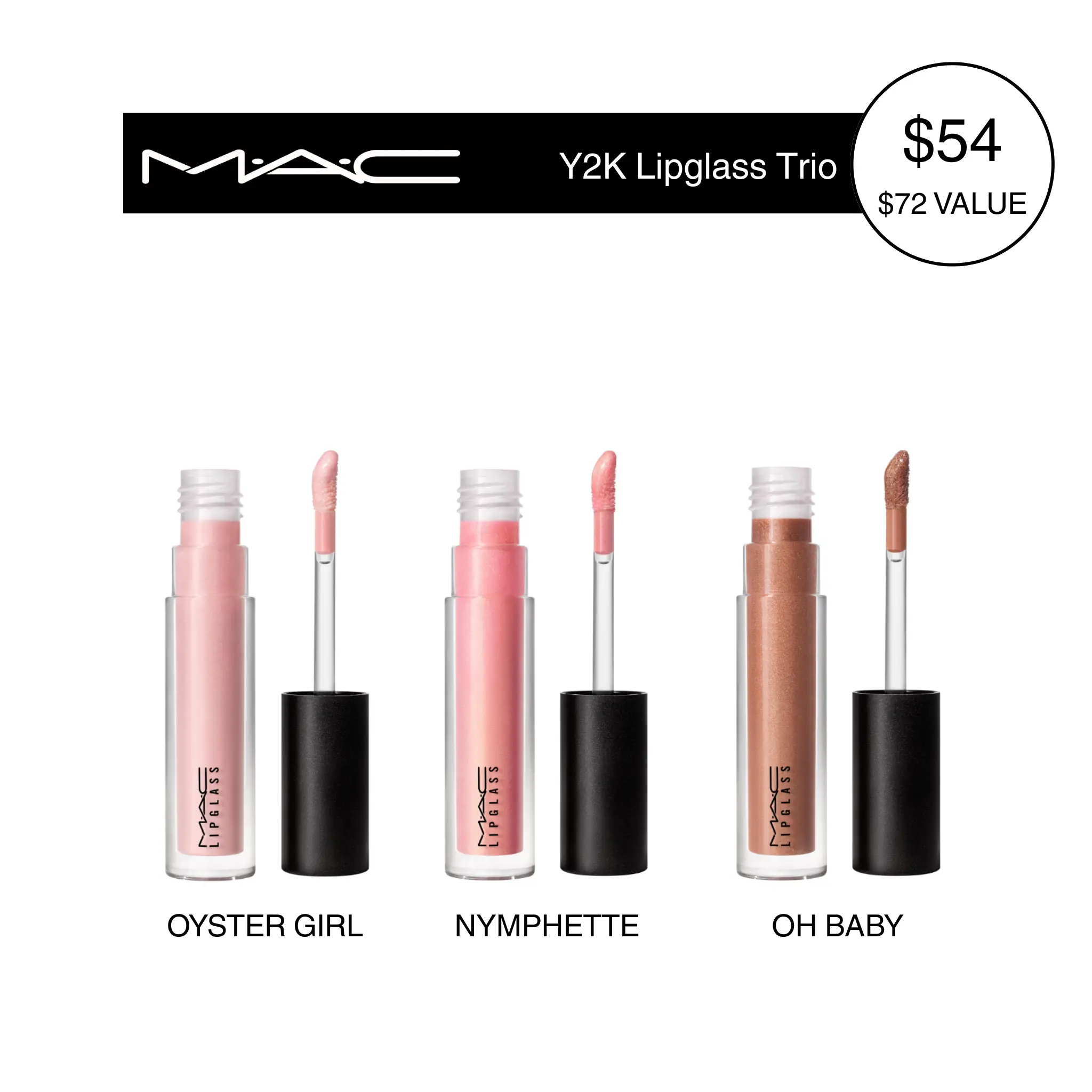 Y2K Lipglass Trio | High-Shine Glass Finish with Jojoba Oil, 3-piece Lip Gloss Set Y2K Lipglass Trio | High-Shine Glass Finish with Jojoba Oil, 3-piece Lip Gloss Set