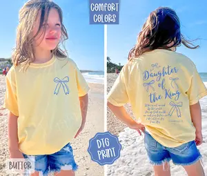 Daughter of the King Front & Back Comfort Colors Youth Tshirt