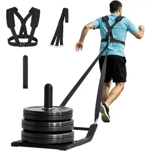VEVOR Football Sleds and Chutes, Weight Sled, Football Training Pull Push Running Sled, Fitness Workout Sled Push Gym Equipment, Adjustable Height Handle, Compatible 1/2 in Weight PlatesVEVOR Super Brand Day