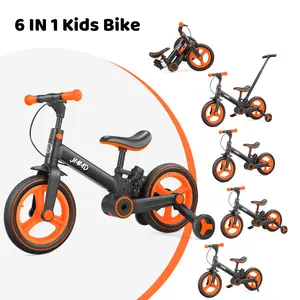 【ChristmasGifts】JMMD Multi-Functional 6-in-1 Toddler Baby Balance Bike for 18-60M | with Training Wheels,  Adjustable Pedals & Push Handlebar | Ride-On Toy with Brakes & Kickstand | First Birthday Gift for Boys & Girls Tricyc kids stuff for boys one Outdo