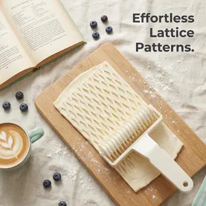 1PCS Quick & Easy Dough Roller, Plastic Grid Pastry Cutter, Time-Saving Pie Crust Press, Perfect Baking Tool for Elegant Dessert Decorations