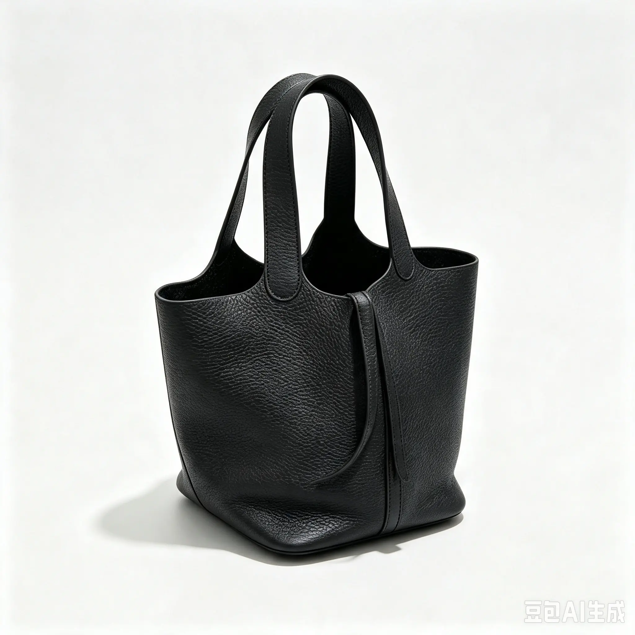 Pre-owned HERMÈS Pebbled Leather Shoulder Bags Black Clemence Picotin Bucket Handbag Gold Hardware 4000018155033