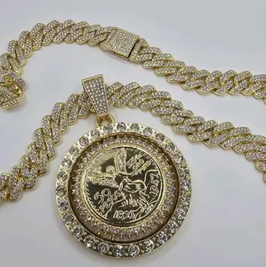 CENTENARIO fashion style rotable with multi-stones gold-plated 24"inches available clear or colors pendant also
