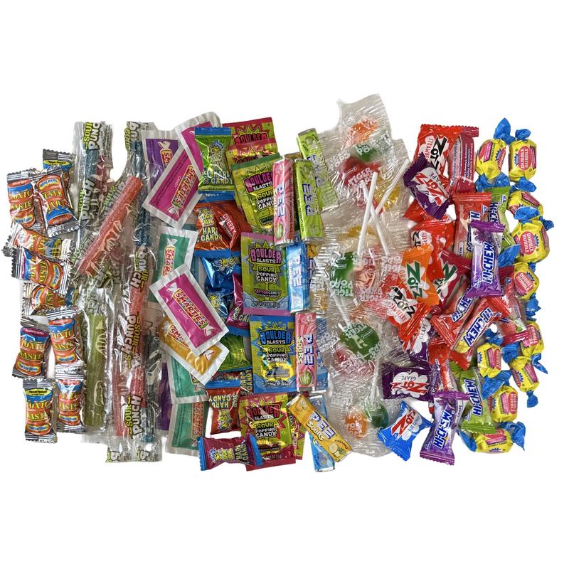 100 Piece Sweet & Sour Candy Variety With Dubble Bubble, Smarties, Pez, Zotz, Sour Punch and More
