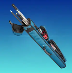 EVO Billiards 2x3 Hard Cue Case - Blue | Holds 2 Butts & 3 Shafts | Velvet-Lined Interior, Accessory Pocket, Shoulder Strap