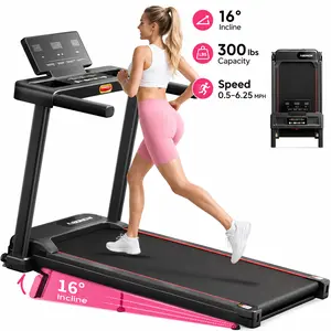 JC Foldable Treadmill for Home Small with Incline - 3.0HP Quiet Walking Pad Treadmill with Handles, 300LBS Capacity, Home Office 3-in-1 Portable Treadmills for Running Jogging Walking