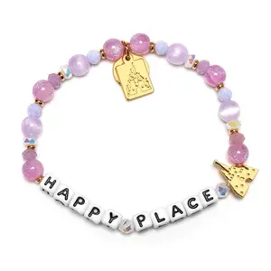 Disney Store Fantasyland Castle ''Happy Place'' Bracelet by Little Words Project