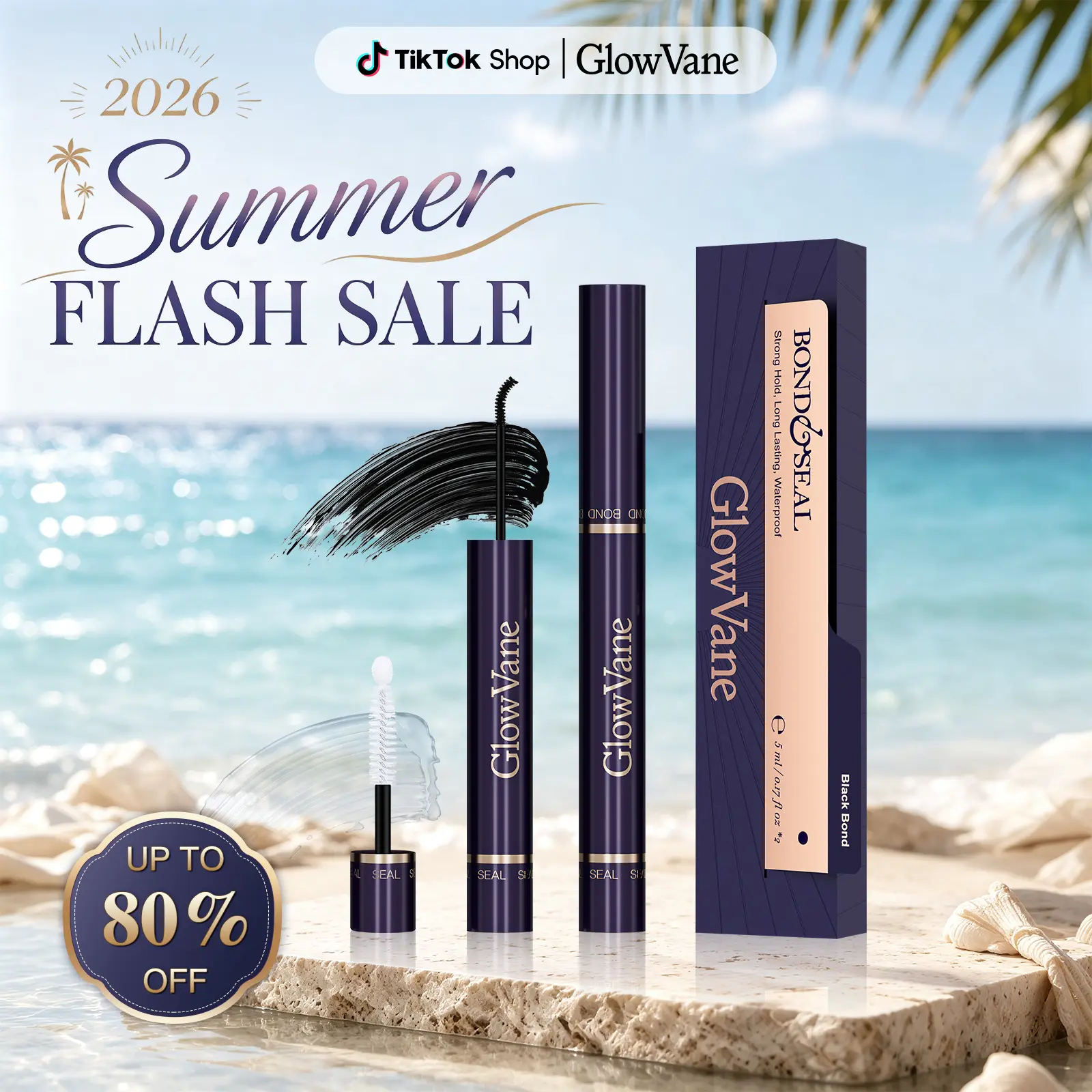 GlowVane Lash Bond & Seal Strong Hold, No Clumps | Waterproof & Long-Lasting for DIY Lash Extensions,sunscreen