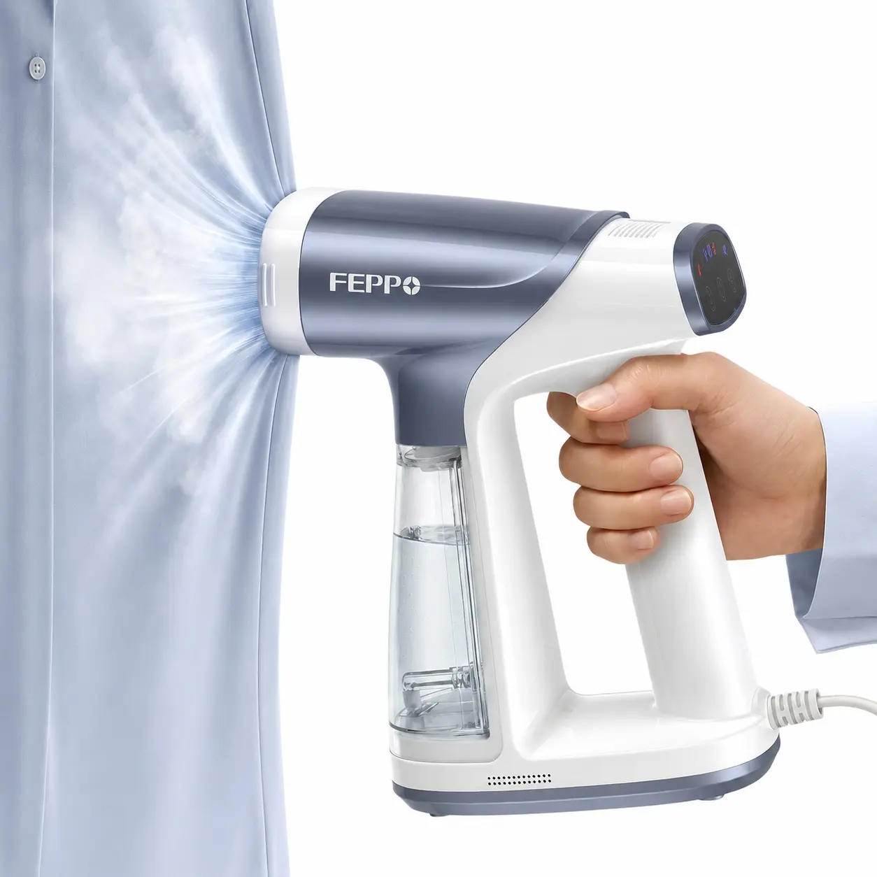 FEPPO Vacuum Steamer for Clothes, Handheld Garment Steamer with Suction, 2-in-1 Steam & Iron, LED Display, Adjustable Suction & Steam Modes, One-Hand Vacuum Steamer for Home (For 110-120V),back to school,back to school haul,sohochic