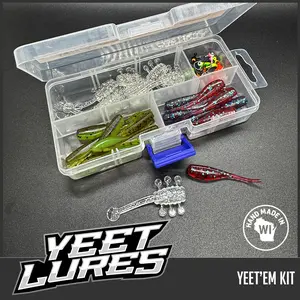 Yeet Lures Yeet'em Kit: 40-Piece Crappie Panfish Bass & More - Compact Case.