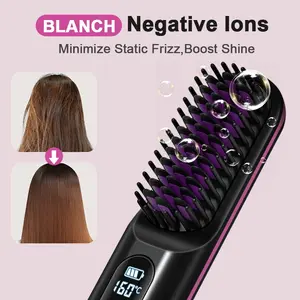 Portable Wireless Cordless Hair Straightener, 3 Temperature Settings, Fast Heat-Up, Compact Design, USB-C Charging, Long Battery Life, Travel Hair Straightener