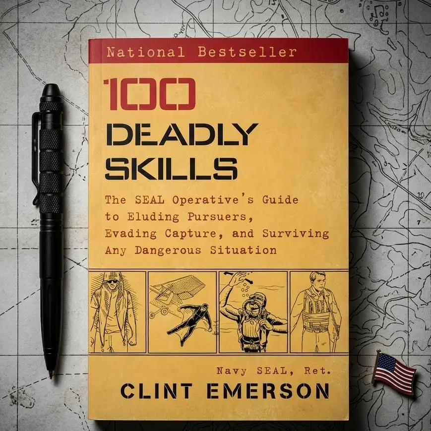 100 Deadly Skills: The SEAL Operative's English Evasion Tactics Guide - Clint Emerson, Atria Books, 272-Page Trade Paperback Self Defense Book, Ideal Gift for Boyfriends, Paperback Book, Survival