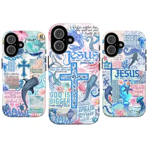 Heavenly Beach Bible Verse Phone Case – Pastel Ocean Aesthetic with Cross, Flowers & Sea Life – Christian Inspirational Quote Case for iPhone 17 16 15 14 13 12 11 Pro Max & Samsung Galaxy S25 S24 S23 Ultra, Faith Jesus Case, Whale, Shell Design
