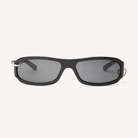 DEZI CHULA - Square Sunglasses with Asymmetrical Metal Piercings