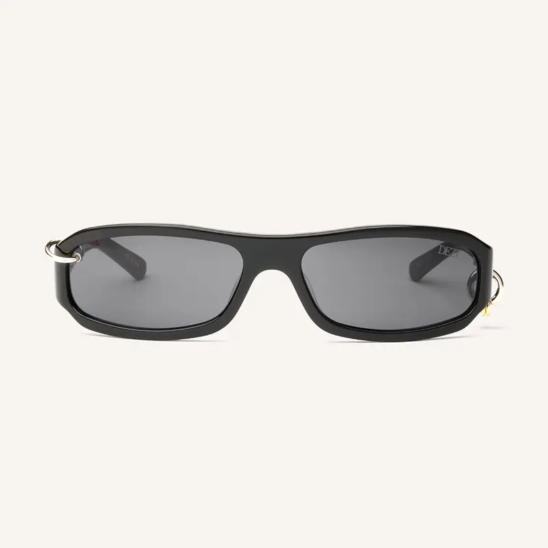 DEZI CHULA - Square Sunglasses with Asymmetrical Metal Piercings