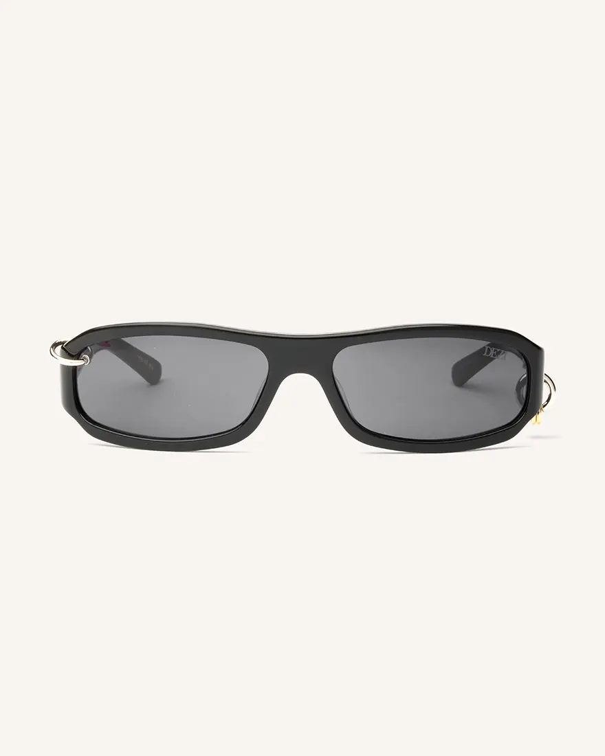 DEZI CHULA - Square Sunglasses with Asymmetrical Metal Piercings