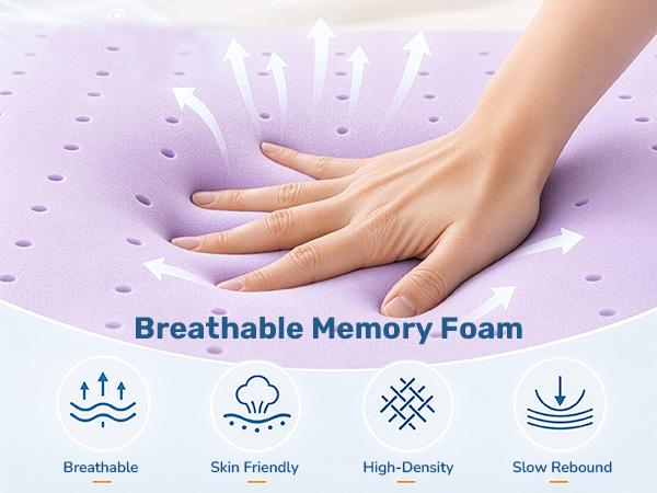 Mattress Toppers Memory Foam,Bed Topper Pad Cooling Gel Infused Soft Comfy Padding Breathable for Sleeper Sofa Couch RV Camper, CertiPUR-US Certified, Beds/Sofas/Couch, Gel Infusion