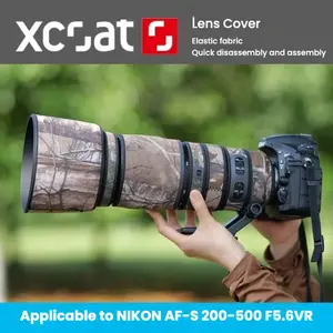XCOAT Waterproof Camera Lens Coat for Nikon NIKKOR AF-S 200-500mm f/5.6E ED VR,Camera Camouflage Rain Covers Lens Protective Sleeve  Protection