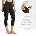 Colorfulkoala Dreamlux Women's No Front Seam High-Waisted Capri Leggings - 21" Inseam, V-Contour Back, Biking Gym Sportswear Bottoms, Summer Travel Essentials,sohochic