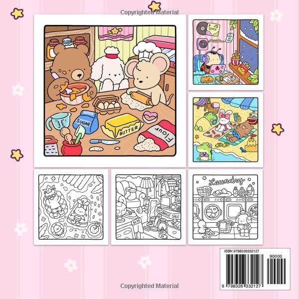 Cozy Friends Coloring Book - Cute and Comfy Design for Adults and Teens Featuring Super Cute Animal Characters and Simple Designs for Relaxation