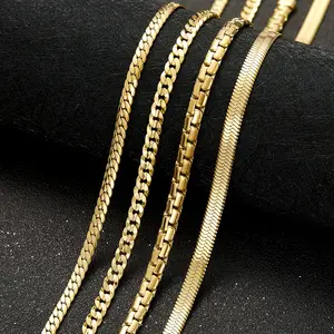 14k Gold Plated Miami Cuban Link Chain Necklace Golden Stainless Steel lced Out Clasp Hip Hop Jewelry for Men/ Women  Thickened