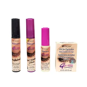 Prosa Bundle 4 Pack Mascara - Long-Lasting Strength & Voluminizing Makeup for Everyday Use Cosmetic