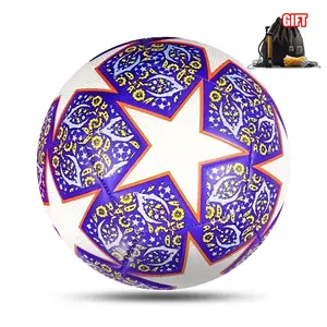 Durable Curve Soccer Ball Size 5 with Air Pump, 2024 Game Football, Star Pattern Training Soccer, Training Competition Soccer, Football Equipment, 2024 Football Equipment, Childlike Toys, Football Balls