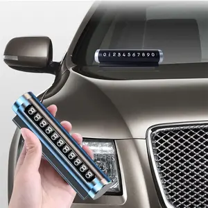 New 2026 Metal Car Temporary Parking Card Universal Rotate Phone Number Plate Aluminum Stickers Park Stop in Car-styling Auto Accessories car decoration accessoriess