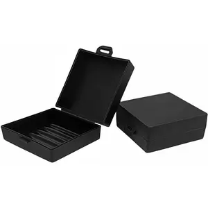 Soap Holder 2 Pack, Shower Bar Case Fit Dr Squatch Soap,  Travel Soap Container with Lid, Square Bathroom Soap Dish Box for Camping, Gym and Outdoor Traveling (Black)